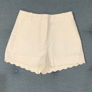 J. Crew White Scalloped Short